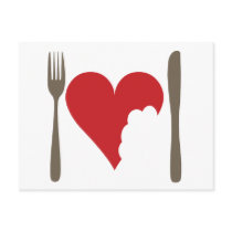 Love food, Love heart Postcard