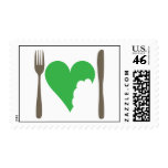 Love food, Love Veggie Postage Stamps