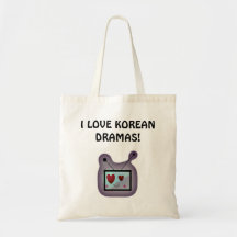Love for Korean Dramas Tote Bags