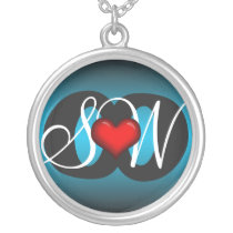 Love & Friendship Heart Blue Dark Necklace