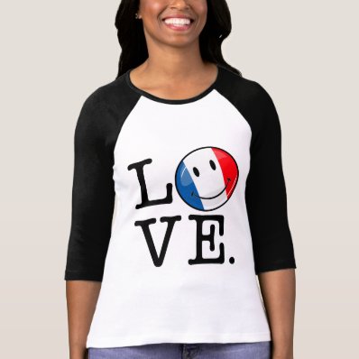 Love From France Smiling Flag T-shirt