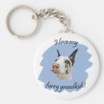 Love Furry Grandkids Great Dane Keychain