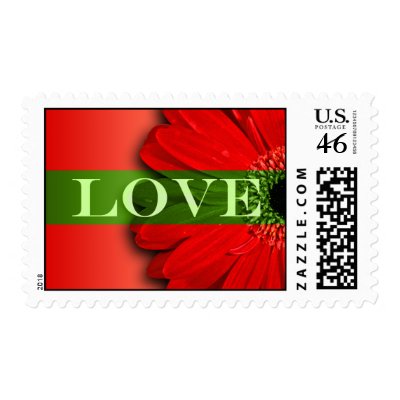 Love Gerbera Daisy Wedding Postage Stamp by TDSwhite