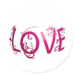 Love Globe Round Stickers