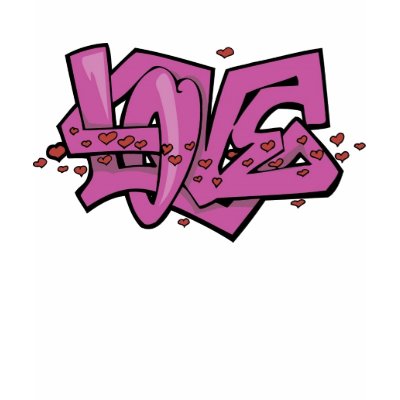 Love Grafitti Purple T Shirt by jumpsoverthemoon