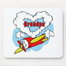 Love Grandpa Kids Airplane Mouse Pads