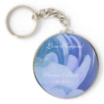 Love Happens Blue Rose Wedding Favor Keychain