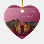 Love & Happy Valentines Horses With Hearts Pink & Christmas Tree Ornament