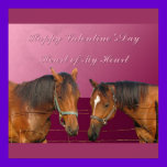 Love & Happy Valentines Horses With Hearts Pink &  posters