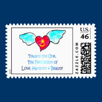 Love Harmony Beauty Winged Heart postage