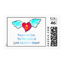 Love Harmony Beauty Winged Heart postage by armaiti Love Harmony Beauty Winged Heart postage