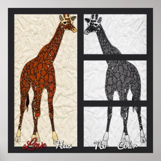Love Has No Color Giraffes Semi Glossy Print