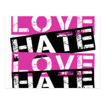 LOVE HATE LOVE HATE POST CARDS