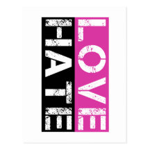 LOVE HATE POSTCARD