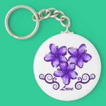 Love Hawaii Plumeria keychains