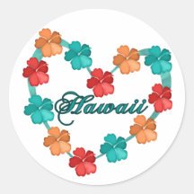Love Hawaii Round Stickers
