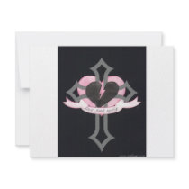 Love Heals Surely, original pink and black colors invitations by noelgiger Love Heals Surely, original pink and black colors invitations