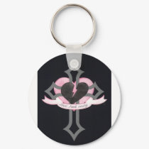 Love Heals Surely, original pink and black colors keychains
