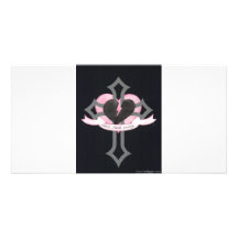 Love Heals Surely, original pink and black colors Photo Greeting Card