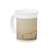 Love Heart Beach Beverage Pitcher