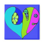 love heart blue refrigerator magnets