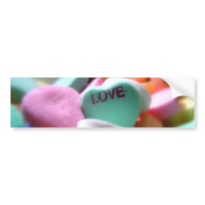 Love Heart Candy Bumper Sticker by beverlytazangel