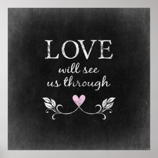 Love Heart Chalkboard Poster