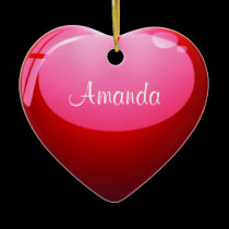 Love Heart customizable ornaments