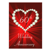 Love Heart Diamond Anniversary Invitation