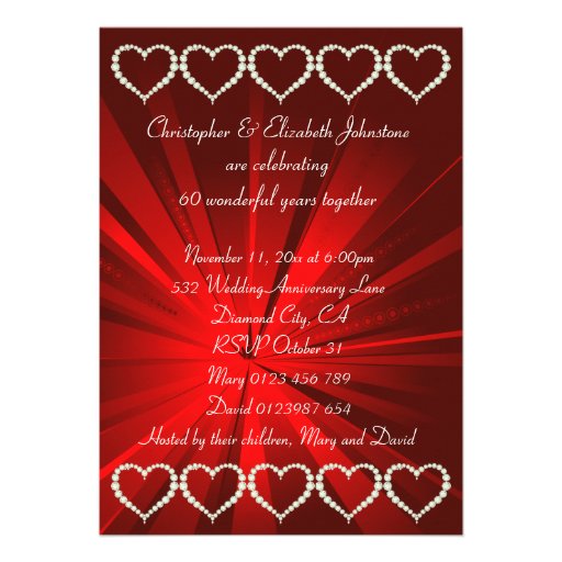 Love Heart Diamond Anniversary Invitation