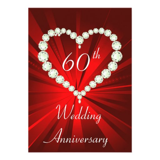 Love Heart Diamond Anniversary Invitation