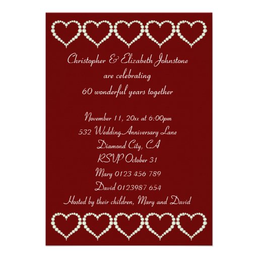 Love Heart Diamond Anniversary Invitation
