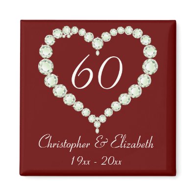 Love Heart Diamond Anniversary Magnet