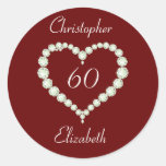 Love Heart Diamond Anniversary Stickers