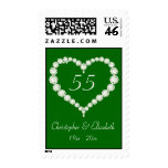 Love Heart Diamond Emerald Anniversary Postage