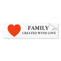 Love heart Family Made with love Bumper Sticker