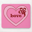 Love Heart Floral Mousepad by mariannegilliand Love Heart Floral Mousepad