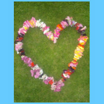 LOVE HEART FLOWER GARLAND t-shirts