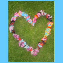 LOVE HEART FLOWER GARLAND t-shirts
