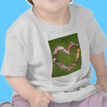 LOVE HEART FLOWER GARLAND t-shirts