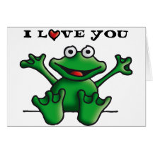 love heart frog card