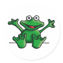 love heart frog round stickers