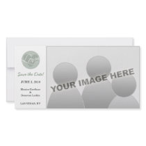 Love Heart Green Save the Date photo cards