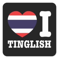 Love [Heart] I TINGLISH Square Sticker