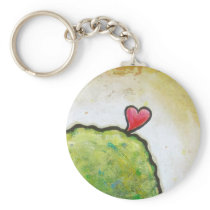 Love heart leaping beautiful fun contemporary art keychains