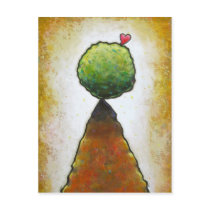 Love heart leaping beautiful fun contemporary art postcards