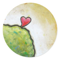 Love heart leaping beautiful fun contemporary art stickers