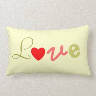 Love heart, on cream pillow