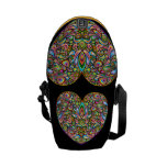 Love Heart Psychedelic Design Messenger Mini Bag Messenger Bag