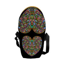 Love Heart Psychedelic Design Messenger Mini Bag Messenger Bag